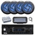 Pyle PLMRB29B2 Single DIN Marine Bluetooth MP3 Player Stereo Receiver, Cover, 4x 4" 100 Watt Max 2-Way Low Profile Blue Flashing LED Boat Audio Speakers, Amplifier, Radio Antenna