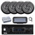 Pyle PLMRB29B2 Single DIN Marine Bluetooth MP3 Player Stereo Receiver, Cover, 4x 4" 100 Watt Max Power Low Profile 2-Way Waterproof Outdoor Speakers, Amplifier, Radio Antenna