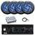 Pyle PLMRB29B2 Single DIN Marine Bluetooth MP3 Player Stereo Receiver, 4x 5.25" 180 Watt Max 2-Way Low Profile Slim Style Blue Flashing LED Audio Speakers, 4-Channel Amplifier, Radio Antenna