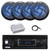 Pyle PLMRB29B2 Single DIN Marine Bluetooth MP3 Player Stereo Receiver, 4x 5.25" 180 Watt Max 2-Way Low Profile Slim Style Blue Flashing LED Audio Speakers, Bluetooth Amplifier, Antenna