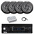 Pyle PLMRB29B2 Single DIN Marine Bluetooth MP3 Player Stereo Receiver, 4x 5.25" 180 Watt Max Power 2-Way Waterproof Low Profile Slim Style Audio Speakers, Bluetooth Amplifier, Antenna