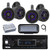 Pyle PLMRB29B2 Single DIN Marine Bluetooth MP3 Player Stereo Receiver, Cover, 4x 4" 300W Bluetooth Waterproof Marine Wakeboard LED Tower Speakers, Amplifier, Radio Antenna