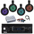 Pyle PLMRB29B2 Single DIN Marine Bluetooth MP3 Player Stereo Receiver, 4x 8" 480 Watt Full Range MultiColor LED Wakeboard Tower Speakers, Amplifier w/Kit, Radio Antenna