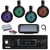 Pyle PLMRB29B2 Single DIN Marine Bluetooth MP3 Player Stereo Receiver, Cover, 4x 8" 480 Watt Full Range MultiColor LED Wakeboard Tower Speakers, Amplifier w/Kit, Radio Antenna