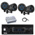 Pyle PLMRB29B2 Single DIN Marine Bluetooth MP3 Player Stereo Receiver, 4x 5.25’’ 180 Watt 2-Way Waterproof Off-Road Speakers, 4-Channel Amplifier, Radio Antenna