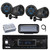 Pyle PLMRB29B2 Single DIN Marine Bluetooth MP3 Player Stereo Receiver, Cover, 4x 5.25’’ 180 Watt 2-Way Waterproof Off-Road Speakers, Amplifier, Radio Antenna