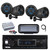 Pyle PLMRB29B2 Single DIN Marine Bluetooth MP3 Player Stereo Receiver, Cover, 4x 5.25’’ 180 Watt 2-Way Waterproof Off-Road Speakers, Amplifier w/Kit, Radio Antenna