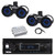 Pyle PLMRB29B2 Single DIN Marine Bluetooth MP3 Player Stereo Receiver, 2x 6.5" 200 Watt 2-Way Bluetooth Built in LED Off-Road Dual Tower Speakers, Bluetooth Amplifier, Antenna