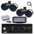 Pyle PLMRB29B2 Single DIN Marine Bluetooth MP3 Player Stereo Receiver, Cover, 2x 8" 300 Watt 2-Way Bluetooth Built in LED Off-Road Dual Tower Speakers, Amplifier w/Kit, Radio Antenna