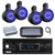 Pyle PLMRB29B2 Single DIN Marine Bluetooth MP3 Player Stereo Receiver, Cover, 4x 8" 300 Watt 2-Way Bluetooth Built in LED Off-Road Tower Speakers, Amplifier, Radio Antenna