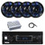 Pyle PLMRB29B2 Single DIN Marine Bluetooth MP3 Player Stereo Receiver, 4x 6.5" 250 Watt Max Multi-Color LED Waterproof Speakers, 4-Channel Amplifier, Radio Antenna