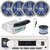 Pyle PLMRB29W2 Single DIN Marine Bluetooth USB/AUX MP3 Player AM/FM Radio In-Dash Stereo White Receiver w/White Cover, 4x 6.5" 180W Max Power 2-Way Boat Charcoal Speakers, Radio Antenna, Speaker Wire