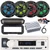 Pyle PLMRB29W2 Single DIN Marine Bluetooth USB/AUX MP3 Player AM/FM Radio In-Dash Stereo White Receiver w/Black Cover, 4x4x 6.5" 120W Max RGB LED Speakers w/Grilles, 4 Channel Amplifier w/Kit, Antenna