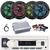 Pyle PLMRB29W2 Single DIN Marine Bluetooth USB/AUX MP3 Player AM/FM Radio In-Dash Stereo White Receiver, 4x 6.5" 120W Max RGB LED Boat Speakers with Chrome Grilles, 4 Channel Amplifier w/Kit, Antenna