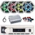 Pyle PLMRB29W2 Single DIN Marine Bluetooth USB/AUX MP3 Player AM/FM Radio In-Dash Stereo White Receiver, 4x 6.5" 120W Max RGB LED Boat Speakers with White Grilles, 4 Channel Amplifier w/Kit, Antenna
