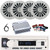Pyle PLMRB29W2 Single DIN Marine Bluetooth USB/AUX MP3 Player AM/FM Radio In-Dash Stereo White Receiver, 4x Enrock 6.5" 180 Watt Max Power 2-Way White Boat Speakers, 4 Channel Amplifier w/Kit, Antenna