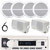 Pyle PLMRB29W2 Single DIN Marine Bluetooth USB/AUX MP3 Player AM/FM Radio In-Dash Stereo White Receiver, 4x 6.5" 90W Max 2-Way Full Range Speakers, 2x 3.5'' 200W Max 3-Way Mini Box Speakers, Antenna
