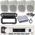 Pyle PLMRB29W2 Single DIN Marine Bluetooth USB/AUX MP3 Player AM/FM Radio In-Dash Stereo White Receiver w/Black Cover, 4x 5.25" 400W Max Indoor/Outdoor Speakers, 4 Channel Amplifier w/Kit, Antenna