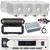 Pyle PLMRB29W2 Single DIN Marine Bluetooth USB/AUX MP3 Player AM/FM Radio In-Dash Stereo White Receiver w/Black Cover, 4x 3.5'' 200W Max White Mini Box Speakers, 4 Channel Amplifier w/Kit, Antenna
