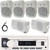 Pyle PLMRB29W2 Single DIN Marine Bluetooth USB/AUX MP3 Player AM/FM Radio In-Dash Stereo White Receiver, 2x 5.25'' 100W Max 2-Way White Speakers, 2x 3.5'' 200W Max 3-Way Mini Box Speakers, Antenna