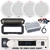 Pyle PLMRB29W2 Single DIN Marine Bluetooth USB/AUX MP3 Player AM/FM Radio In-Dash Stereo White Receiver w/Black Cover, 4x 6.5" 400 Watt Max Dual Cone Boat Speakers, 4 Channel Amplifier w/Kit, Antenna