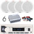 Pyle PLMRB29W2 Single DIN Marine Bluetooth USB/AUX MP3 Player AM/FM Radio In-Dash Stereo White Receiver, 4x 6.5" 400 Watt Max Power Dual Cone White Boat Speakers, 4 Channel Amplifier w/Kit, Antenna