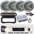 Pyle PLMRB29W2 Single DIN Marine Bluetooth USB/AUX MP3 Player AM/FM Radio In-Dash Stereo White Receiver w/Black Cover, 4x 6.5'' 150W Max 2-Way Silver Boat Speakers, 4 Channel Amplifier w/Kit, Antenna