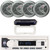 Pyle PLMRB29W2 Single DIN Marine Bluetooth USB/AUX MP3 Player AM/FM Radio In-Dash Stereo White Receiver w/White Radio Shield Cover, 4x Pyle PLMR60S 6.5'' 150 Watt Max Power 2-Way Silver Boat Speakers