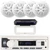 Pyle PLMRB29W2 Single DIN Marine Bluetooth USB/AUX MP3 Player AM/FM Radio In-Dash Stereo White Receiver w/White Radio Shield Cover, 4x 6.5'' 120 Watt Max Power Dual Cone Boat Audio White Speakers