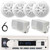 Pyle PLMRB29W2 Single DIN Marine Bluetooth USB/AUX MP3 Player AM/FM Radio In-Dash Stereo White Receiver, 2x 6.5'' 120W Max Dual Cone White Speakers, 2x 3.5'' 200W Max 3-Way Mini Box Speakers, Antenna
