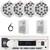 Pyle PLMRB29W2 Single DIN Marine Bluetooth USB/AUX MP3 Player AM/FM Radio In-Dash Stereo White Receiver, 4x 6.5'' 200W Max Full Range Speakers, 2x 4" 30W Max 3-Way Indoor/Outdoor Speakers, Antenna