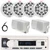 Pyle PLMRB29W2 Single DIN Marine Bluetooth USB/AUX MP3 Player AM/FM Radio In-Dash Stereo White Receiver, 2x 6.5'' 200W Max 2-Way Full Range Speakers, 2x 3.5'' 200W Max 3-Way Mini Box Speakers, Antenna