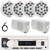 Pyle PLMRB29W2 Single DIN Marine Bluetooth USB/AUX MP3 Player AM/FM Radio In-Dash Stereo White Receiver, 4x 6.5'' 200W Max 2-Way Full Range Speakers, 2x 3.5'' 200W Max 3-Way Mini Box Speakers, Antenna