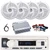 Pyle PLMRB29W2 Single DIN Marine Bluetooth USB/AUX MP3 Player AM/FM Radio In-Dash Stereo White Receiver, 4x 4" 100W Max Low Profile 2-Way Waterproof Boat Speakers, 4 Channel Amplifier w/Kit, Antenna