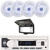 Pyle PLMRB29W2 Single DIN Marine Bluetooth USB/AUX MP3 Player AM/FM Radio In-Dash Stereo White Receiver w/White Cover, 4x 5.25" 180W Max 2-Way Low Profile Slim Style Blue LED Boat White Speakers