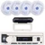 Pyle PLMRB29W2 Single DIN Marine Bluetooth USB/AUX MP3 Player AM/FM Radio In-Dash Stereo White Receiver w/White Radio Shield Cover, 4x 5.25" 180W Max 2-Way Low Profile Slim Style Blue LED Speakers