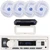 Pyle PLMRB29W2 Single DIN Marine Bluetooth USB/AUX MP3 Player AM/FM Radio In-Dash Stereo White Receiver w/White Radio Shield Cover, 4x 6'' 240 Watt Max Low Profile 2-Way Blue LED Boat White Speakers