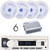 Pyle PLMRB29W2 Single DIN Marine Bluetooth USB/AUX MP3 Player AM/FM Radio In-Dash Stereo White Receiver, 4x 6'' 240W Max Power Low Profile 2-Way Blue LED White Speakers, 4 Channel Amplifier, Antenna