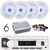 Pyle PLMRB29W2 Single DIN Marine Bluetooth USB/AUX MP3 Player AM/FM Radio In-Dash Stereo White Receiver, 4x 6'' 240W Max Low Profile 2-Way Blue LED White Speakers, 4 Channel Amplifier w/Kit, Antenna