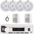 Pyle PLMRB29W2 Single DIN Marine Bluetooth USB/AUX MP3 Player AM/FM Radio In-Dash Stereo White Receiver, 4x 6'' 240W Max Low Profile Speakers, 2x 4" 30W Max 3-Way Indoor/Outdoor Speakers, Antenna