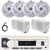 Pyle PLMRB29W2 Single DIN Marine Bluetooth USB/AUX MP3 Player AM/FM Radio In-Dash Stereo White Receiver, 2x 8'' 320W Max Low Profile 2-Way Speakers, 2x 3.5'' 200W Max 3-Way Mini Box Speakers, Antenna