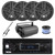 Pyle PLMRB29B2 Single DIN Marine USB Bluetooth AM/FM MP3 Stereo Receiver w/Cover, 4x 6.5" 180W Max Power 2-Way Boat Black Speakers, Radio Antenna, Speaker Wire