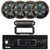 Pyle PLMRB29B2 Single DIN Marine USB Bluetooth AM/FM MP3 Stereo Receiver w/Radio Shield Cover, 4x 6.5" 120 Watt Max 4-Ohm RGB LED Coaxial Speakers w/Black Grilles