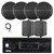 Pyle PLMRB29B2 Single DIN Marine USB Bluetooth AM/FM MP3 Stereo Receiver, 4x 6.5" 90W Max 2-Way Full Range Speakers, 2x 4" 30W Max 3-Way Indoor/Outdoor Speakers, Antenna