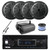 Pyle PLMRB29B2 Single DIN Marine USB Bluetooth AM/FM MP3 Stereo Receiver w/Cover, 4x 5.25'' 100W Max Power 2 Way Black Boat Speakers, Radio Antenna, Speaker Wire