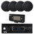 Pyle PLMRB29B2 Single DIN Marine USB Bluetooth AM/FM MP3 Stereo Receiver w/Cover, 4x 6.5'' 400 Watt Max Power Dual Cone Black Boat Speakers
