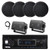 Pyle PLMRB29B2 Single DIN Marine USB Bluetooth AM/FM MP3 Stereo Receiver, 4x 6.5'' 400W Max Dual Cone Boat Speakers, 2x 3.5'' 200W Max 3-Way Mini Box Speakers, Antenna
