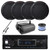 Pyle PLMRB29B2 Single DIN Marine USB Bluetooth AM/FM MP3 Stereo Receiver w/Cover, 4x 6.5'' 400 Watt Max Dual Cone Black Boat Speakers, Radio Antenna, Speaker Wire