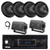 Pyle PLMRB29B2 Single DIN Marine USB Bluetooth AM/FM MP3 Stereo Receiver, 4x 6.5" 150W Max Dual Cone Black Speakers, 2x 3.5'' 200W Max 3-Way Mini Box Speakers, Antenna