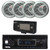 Pyle PLMRB29B2 Single DIN Marine USB Bluetooth AM/FM MP3 Stereo Receiver w/Cover, 4x 6.5'' 150 Watt Max Power 2-Way Silver Boat Speakers